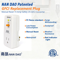 Prise GFCI NANDAO 3 broches homologuée ETL 120V US, adaptateur de protection contre les surtensions industriel, 15A, qualité hospitalière, conversion portable
