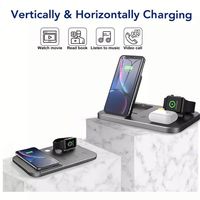Chargeur sans fil en plastique 3 en 1 avec veilleuse et port USB doit utiliser l'adaptateur QC 3.0 Station de charge