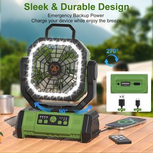 Ventilador <span class=keywords><strong>de</strong></span> Emergencia Portátil con Panel Solar Recargable <span class=keywords><strong>de</strong></span> 20000mAh, Linterna para Exteriores, Banco <span class=keywords><strong>de</strong></span> Energía, Luz, <span class=keywords><strong>Caja</strong></span> Eléctrica, Ventilador para Coche y Camping - Product Image 3