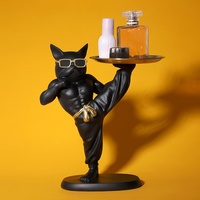 Ventes chaudes, statue de bouledogue en résine faite à la main Teshi, bol à clés, sculpture d'animal cool, figurine, décoration de table, décoration de la maison