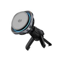 Ventilateur de refroidissement magnétique avec chargeur sans fil 25W, support résistant à la chaleur pour téléphone, chargeur rapide sans fil pour téléphone