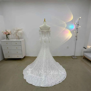 New Design Women Lace <b>Wedding</b> Dress Bridal Mermaid <b>Wedding</b> Dress For Ladies Lsjj34 - Product Image 4