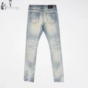 Wangsheng giysiler 2024 yeni stil erkekler düz Denim pantolon Hip Hop kot erkekler fermuar nostaljik Slim Fit kot