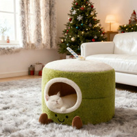 Lit pour chat fermé et chaud pour l'hiver, maison en peluche, nid douillet et sécurisé, pour chiens de petite et moyenne taille, tels que les Poodles et les Bichons
