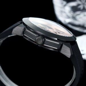 Montre mécanique de luxe 2026 avec double tourbillon et design crâne, accent or rose, montre-bracelet audacieuse pour homme, montre de sport haut de gamme - Product Image 5