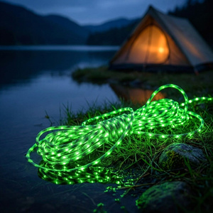 Guirlandes solaires LED lumineuses et étanches pour tentes, cordons de fixation, décoratives pour fêtes, jardins, patios, avec télécommande et minuterie, pour la maison et l'art. - Product Image 1