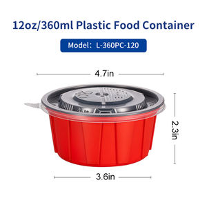 OTOR ciotola per noodle in plastica usa e getta da 12 once 360ml con coperchio, per andare tazze contenitori per zuppa di carta con coperchi - Product Image 2