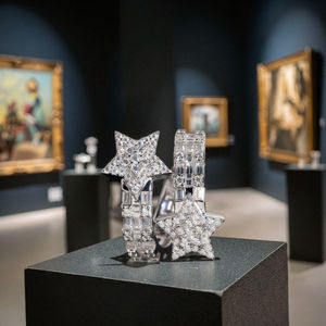 Стильное женское кольцо с бриллиантами в европейском американском стиле хип-хоп со звездами, модное 925 Серебряное кольцо с муассанитом, полностью инкрустированные Кольца в наличии - Product Image 2