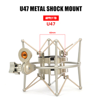 Support de micro en métal pour microphone de diamètre U47 petit filtre anti-pop support de micro Clip connecteur adaptateur support ensemble