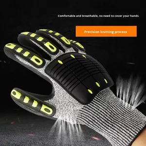 Guanti di Soccorso Antiurto, Antitaglio, Antiperforazione, Antipizzicamento con Polsino in Maglia per Vigili del Fuoco, Minatori - Product Image 5