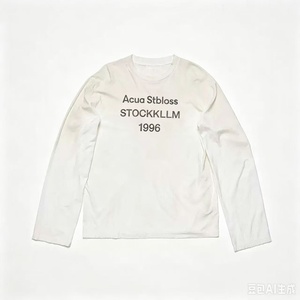 Pull à manches longues en coton 100% vintage, style hip-hop, ample, imprimé en maille, de la marque de luxe Acne, pour hommes - Product Image 5