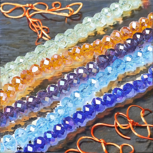10 brins de perles en verre électroplaté en cristal AB coloré, facettées en forme de rondelle, de 8 mm - Product Image 2