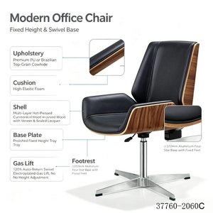 Modern Design PU/Cowhide Leather <b>Chair</b> 37760-2060A - Product Image 6