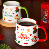 Tasses en céramique esthétiques et mignonnes pour cadeaux de Noël, vente en gros d'usine, idéales pour les fêtes et les cadeaux d'affaires