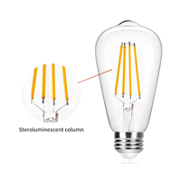 Ampoule LED Bulle E27 220V 4W 6W ST64 Rétro Vintage Incandescence Lampe Filament Edison Décor