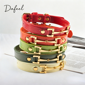 Dafeel Luxury PU <b>Dog</b> <b>Collar</b> with Buckle Closure-Customized Color & Brand Logo Machine Washable - Product Image 1