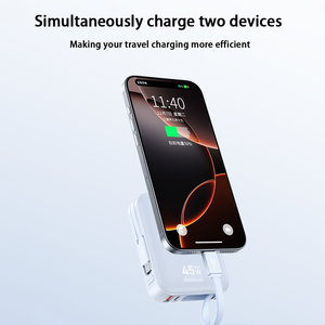 Banco de Energía de Carga Rápida PD45W de Alta Capacidad 10000mAh con Cable, Logotipo Personalizado, Venta al Por Mayor de Fábrica - Product Image 4