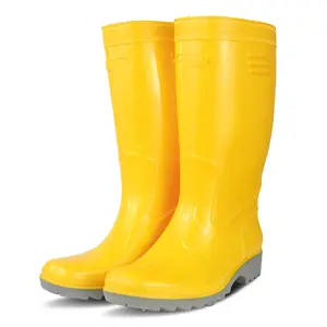 PVC çok renkli inşaat iş koruma su geçirmez kauçuk yağmur çizmeleri erkek sel koruma ayakkabıları