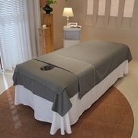 Ensemble de 3 housses de table de massage personnalisées en microfibre douce gris foncé de qualité supérieure