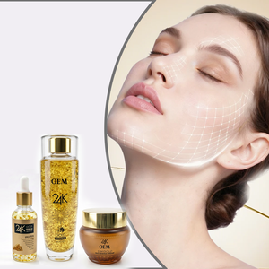 <span class=keywords><strong>Set</strong></span> di Cura della Pelle Coreano Biologico con Etichetta Privata, Collagene 24K Oro e Ialuronato di Sodio, Illuminante, Sbiancante e Anti-Età - Product Image 2