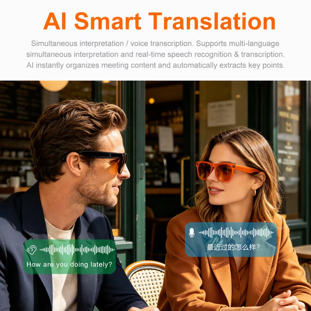 Newest 3-in-1 AI Camera Glasses No Delay Translation Smart Camera Glasses Lightweight AI BT Smart Glasses With Translator Camera · image 3