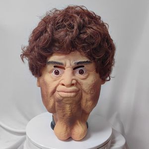 Masque en latex TIANHONG drôle pour double menton, taille unique, accessoire de fête costumée d'Halloween - Product Image 1