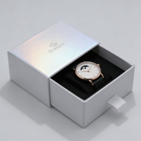 Boîte à montres GoTop personnalisée avec finition dorée et doublure en velours, emballage rigide de luxe pour cadeau et présentation de montres-bracelets