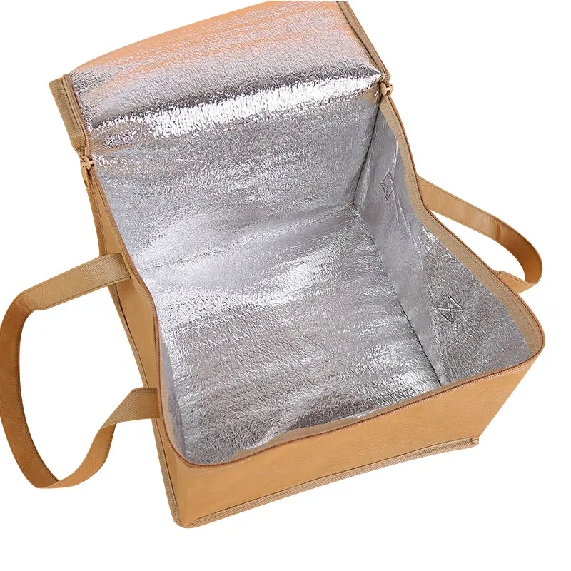 Taşınabilir OEM çevre dostu et yalıtımlı gıda teslimat çantası özelleştirilmiş dayanıklı olmayan dokuma öğle soğutucu çanta