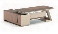 Bureau de direction moderne de luxe en forme de L en bois écologique pour PDG, directeur général, manager, utilisation en bureau