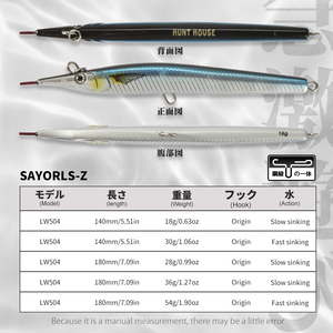 Esca Artificiale Affondante Tipo Pencil 140mm 180mm per <span class=keywords><strong>Pesca</strong></span> in Acqua Salata, Lancio Lungo, per <span class=keywords><strong>Spigola</strong></span>, Tonno, Luccio, <span class=keywords><strong>Pesca</strong></span> da Riva e in Mare - Product Image 2