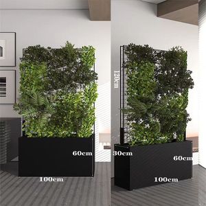 Grande jardinière surélevée verticale rectangulaire en métal pour jardin en acier avec treillis pour plantes grimpantes légumes - Product Image 3