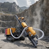 Foreuse mobile de fond de trou (DTH) sur chenilles, alimentée au diesel, avec dépoussiéreur pour le forage de pentes routières