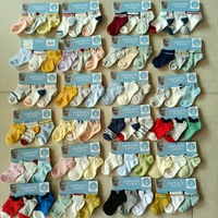 Chaussettes Bébé en Coton Rayées Dessin Animé Lettre Bouche Lâche Chaussettes Nouveau-né Styles Mixtes Différents Vente en Gros