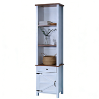 Mueble Compacto para Sala de Estar, Estilo Moderno, Color Blanco Rústico, Mueble para TV con Espacio para Centro de Entretenimiento, Unidad Izquierda/Derecha, Ahorro de Espacio