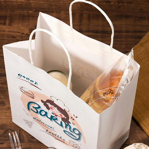 Bolsa de Papel Ecológica Personalizada para Alimentos, con Asa Larga y Impresión Flexográfica para Comida para Llevar - Product Image 1