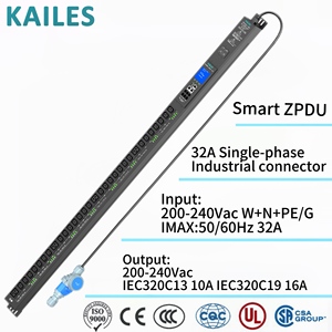 Kailes (KLS) K55 ZD loạt thông minh PDU 32A một pha 32 ổ cắm 200-240VAC công nghiệp sử dụng đo lường hiện tại/Điện áp dữ liệu - Product Image 6