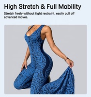 Combinaison de yoga pour femme YNSEA, vêtements de sport et de yoga, motif serpent, sans couture, bretelles croisées, jambes évasées
