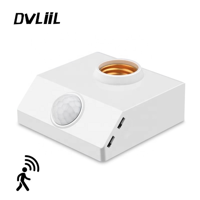 Automatic Human Body Infrared Sensor PIR Motion Detector Wall Lamp Holder E27 Base Plastic Dvliil AC 220V 1-Year Warranty Safety