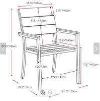 Ensemble de jardin pour patio toutes saisons, table et chaises de restaurant, meubles d'extérieur en bois plastique
