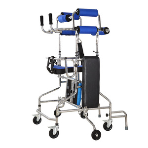 Standing <b>Frame</b> <b>Walker</b> For Elderly And Hemiplegic Rehabilitation With Blue Padding And Steel <b>Frame</b> Manual Operation - Product Image 1