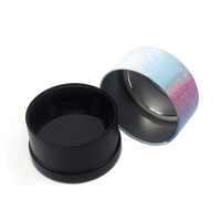 Boîte en métal miniature ronde personnalisée en gros pour crème cosmétique, bonbons, épices, pilules, menthe, petite boîte en métal noire avec couvercle à vis