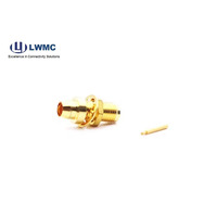 Serie SMA macho/hembra conector de cable RF SMA hembra soldadura montada en mamparo para cable 141