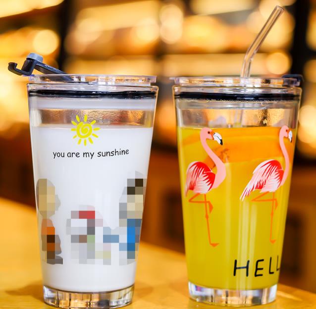 480ml Drinking glass cup with logo