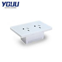Prise murale intelligente YOUU AU 10A 2 prises multifonctionnelles avec panneau en verre, contrôle par application téléphonique, prise Wi-Fi