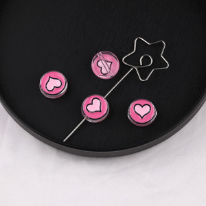 Cuentas acrílicas redondas en forma de corazón de colores aleatorios para hacer pulseras, accesorios de joyería DIY - Product Image 4