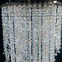 Rideau de perles de porte en acrylique LED de luxe avec forme de nuage et couleur personnalisée pour l'éclairage de mariage, de fête ou d'hôtel