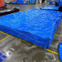 Bâche robuste bleue imperméable, écologique, coupe-vent, anti-UV, grande capacité, en rouleau, options de couleur et de taille, pour bassin à poissons