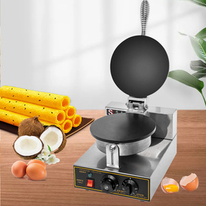 Máquina para hacer conos de helado con placas calefactoras Recuperación de calor instantánea Crea conos caseros de azúcar y gofres Fácil de limpiar 1050W - Product Image 1