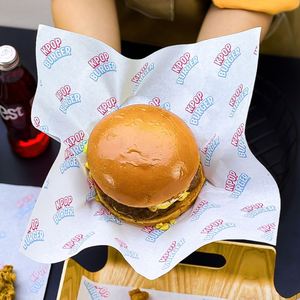 Papier alimentaire jetable imperméable et résistant à la graisse, biodégradable, écologique, recyclable, avec logo personnalisé, enduit de PE, qualité alimentaire - Product Image 5