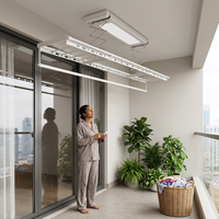 Séchoir à linge électrique intelligent et automatique avec télécommande multiple, en aluminium, pour montage au plafond ou sur balcon